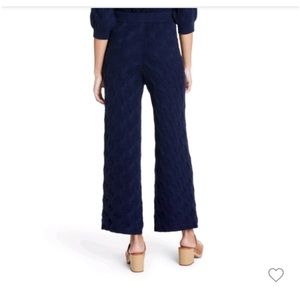 Rachel Comey blue knit high rise wide leg pant